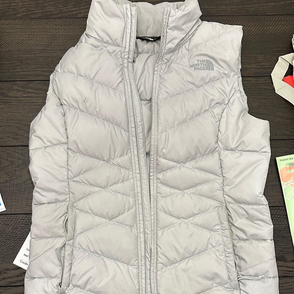 The North Face Light Gray Quilted Vest